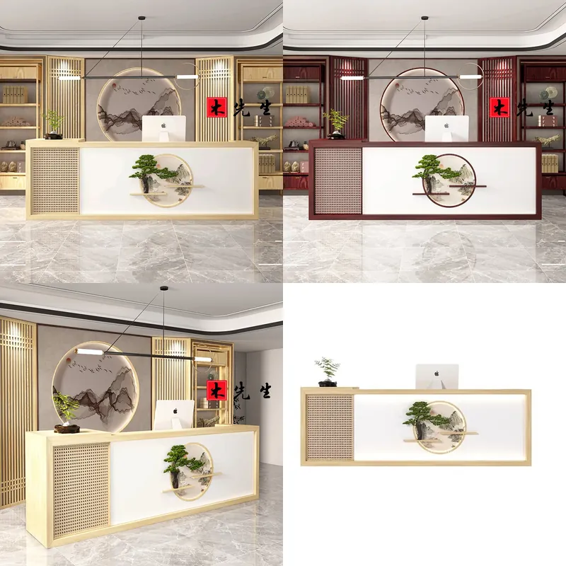 Wellness Spa With Hotel - Solid Wood Reception Desk New Chinese